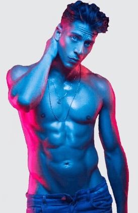 a person wearing a blue dress