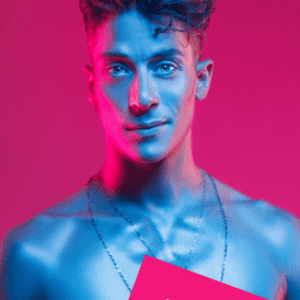 a person wearing a blue shirt